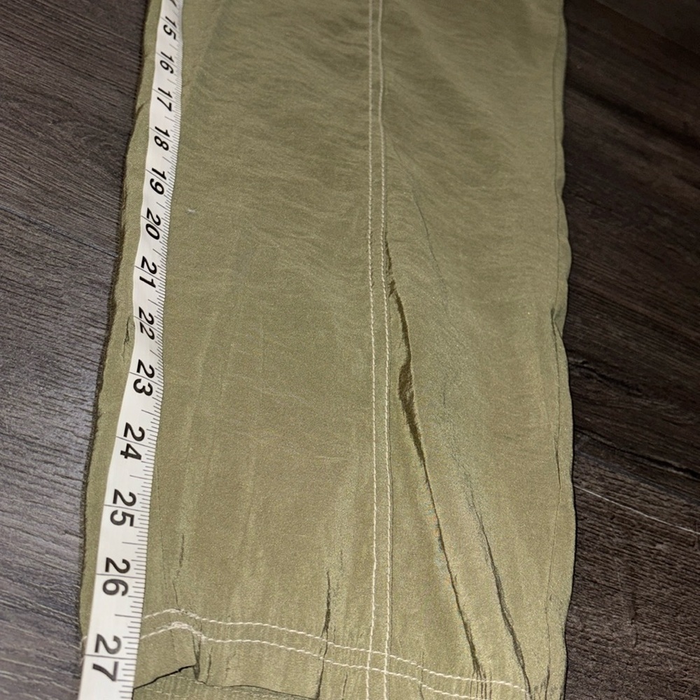 Zara Modal Long Sleeve Belted Jumpsuit w/Contrast Stitch Size Small Olive Green - Picture 14 of 16